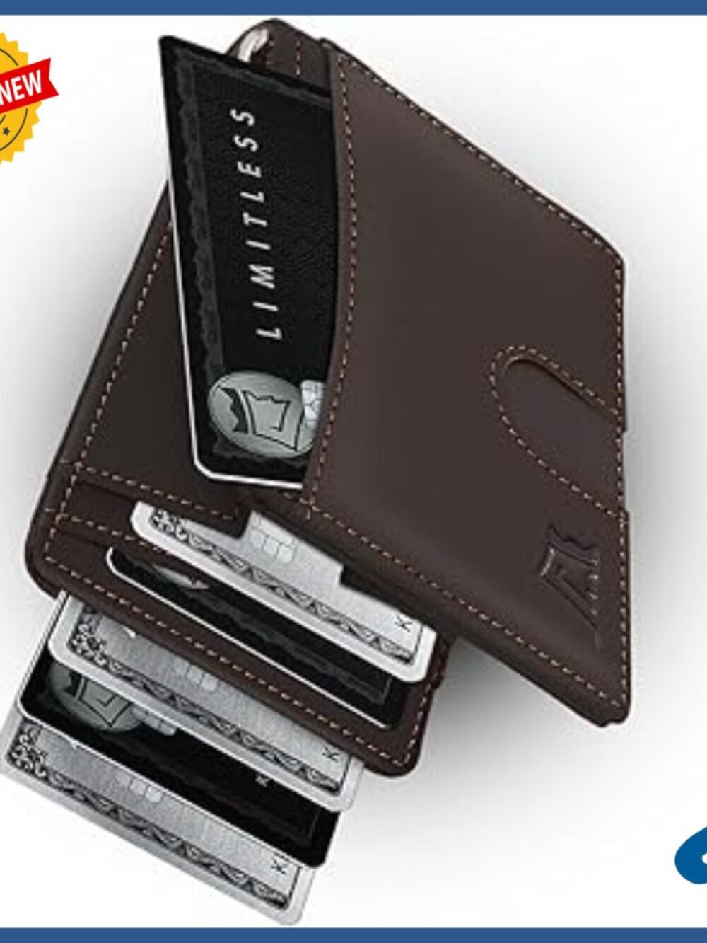 Slim RFID Blocking Leather Wallet with Money Clip - Front Pocket Bifold Holds